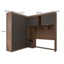 Ver imagem 4 de Guarda-roupa Casal Modulado Fortaleza 7 Portas 4 Gavetas Jatoba/grafite - Panorama Móveis