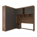 Ver imagem 3 de Guarda-roupa Casal Modulado Fortaleza 7 Portas 4 Gavetas Jatoba/grafite - Panorama Móveis