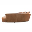 Ver imagem 7 de Sofá Sala de Estar Living Design Moderno 250cm com Almofadas Trinity Couro Brilhante Conhaque G93 -