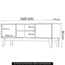 Ver imagem 4 de Rack Tv 55 Pol 140cm 2 Portas Cael Off/cinamomo H02 - Mpozenato