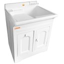 Ver imagem 1 de Gabinete Tanque Lavanderia Lavar Roupas Calçados 50L Branco Área de Serviço