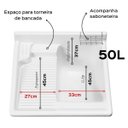 Ver imagem 4 de Gabinete Tanque Lavanderia Lavar Roupas Calçados 50L Branco Área de Serviço
