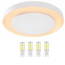 Ver imagem 1 de Luminária Plafon Redondo Luz Indireta Sobrepor 30cm + 4 Lâmpadas LED