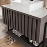 Gabinete Balcão Suspenso Cuba Marmorite Havaí 85 Cm Aço Banheiro 1 Porta 1 Prateleira Cinza Tit - 4