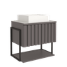 Gabinete Balcão Suspenso Cuba Marmorite Havaí 85 Cm Aço Banheiro 1 Porta 1 Prateleira Cinza Tit - 5