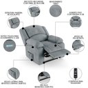 Ver mais imagens de Poltrona do Papai Reclinável Pietra Elétrica Led Massagem Fh9 Linho Cinza - Mpozenato