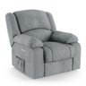 Poltrona do Papai Reclinável Pietra Elétrica Led Massagem Fh9 Linho Cinza - Mpozenato - 3