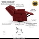 Ver imagem 3 de Poltrona do Papai Reclinável Sala de Cinema Barcelona Glider Manual Giratória Usb Veludo Vermelho G2
