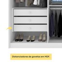 Ver imagem 2 de Guarda Roupa Casal Realeza 6 Portas de Bater 6 Gavetas MDF Laqueado Neve TCIL Móveis