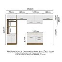 Ver imagem 4 de Armário de Cozinha Completa 350cm Rustic/Branco Agata Madesa 01