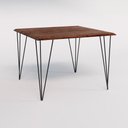 Ver imagem 4 de Conjunto de Mesa de Ferro Preto Tampo Amêndoa 120x75 4 Cadeiras Ferro Preta Assento Pret