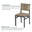 Ver imagem 4 de Kit 2 Cadeiras de Jantar Estofadas Estilo Rattan em Aço Viena Bege Rami/Preto/Pérola