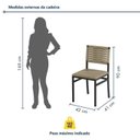 Ver imagem 3 de Kit 2 Cadeiras de Jantar Estofadas Estilo Rattan em Aço Viena Bege Rami/Preto/Pérola