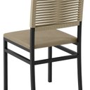 Ver mais imagens de Kit 2 Cadeiras de Jantar Estofadas Estilo Rattan em Aço Viena Bege Rami/Preto/Pérola