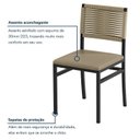 Ver imagem 6 de Kit 2 Cadeiras de Jantar Estofadas Estilo Rattan em Aço Viena Bege Rami/Preto/Pérola