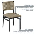 Ver imagem 7 de Kit 2 Cadeiras de Jantar Estofadas Estilo Rattan em Aço Viena Bege Rami/Preto/Pérola