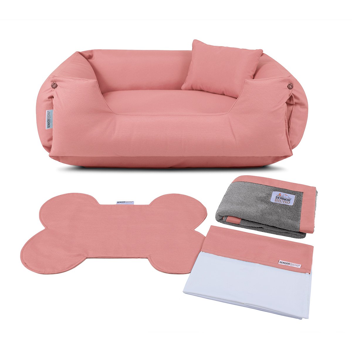 Enxoval Cama de Cachorro Impermeável Dupla Face Lola - Gg - Rose