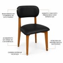 Ver imagem 6 de Kit 2 Cadeiras de Jantar em Madeira Laura Estofada Couríssimo Preto CCS
