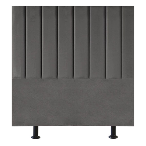 Cabeceira Estofada Cama Box Solteiro 90 Cm Mavie Suede:cinza Escuro