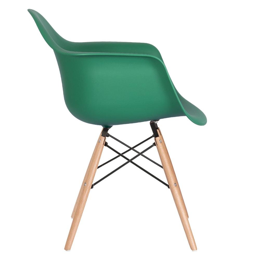 KIT - Mesa redonda Eames 100 cm branco + 3 cadeiras Eiffel DAW Verde escuro - 5