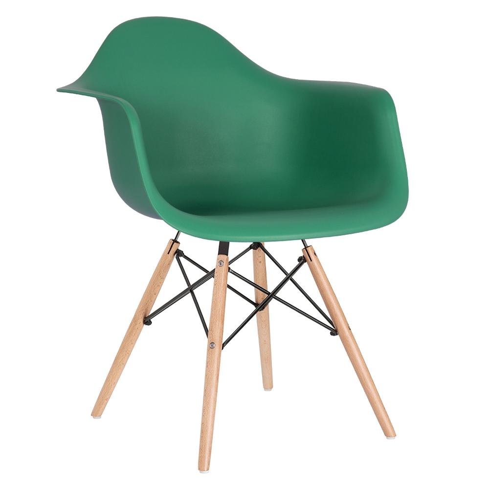 KIT - Mesa redonda Eames 100 cm branco + 3 cadeiras Eiffel DAW Verde escuro - 4