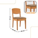 Ver imagem 4 de Mesa de Jantar Copper 180cm Tampo Canto Copo Mdf com 6 Cadeiras Copper Moderna Mobília