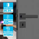 Ver imagem 4 de Fechadura Interna 813/35 Roseta Quadrada Preto Fosco Broca 40mm Stam