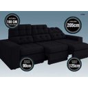 Ver imagem 3 de Sofá 3 Lugares Net Jobim Assento Retrátil e Reclinável 2,05m (L)