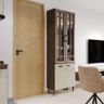 Paneleiro Duplo Modulado com Vidro Fidelitá Lisboa 70cm 4 Portas Noce/off-white - 1