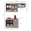 Ver imagem 3 de Conjunto Balcão 120cm c/Tampo e 2 Aéreos Unna - Griss/Carvalho Oak