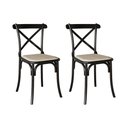 Ver imagem 1 de Kit 2 Cadeiras Katrina Preta Assento Corano Bege Aço