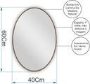 Ver imagem 5 de Espelho Oval com Borda em Madeira Natural 60x40