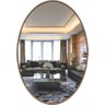 Espelho Oval com Borda em Madeira Natural 60x40 - 1