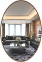 Ver imagem 1 de Espelho Oval com Borda em Madeira Natural 60x40