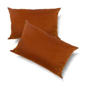 Conjunto Porta Travesseiro em Veludo Terracota
