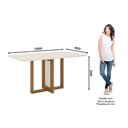Ver imagem 4 de Conjunto: Mesa Sala Jantar Natali C/ Tampo Madeirado C/ Vidro Curvo 160x90cm e 6 Cadeiras Bella