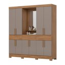 Ver imagem 2 de Guarda Roupa Casal 10 Portas 3 Gavetas Daniel Marrom/Nature/Avelã