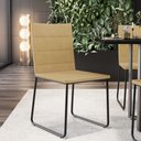 Ver imagem 2 de Kit 06 Cadeiras Decorativa Estofada para Sala de Jantar Preto Maya L02 Couríssimo Fendi - Lyam Decor