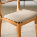 Ver imagem 4 de Kit 2 Cadeira Granada Moderna Madeira Maciça Estofado Linho Bege