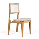 Ver imagem 2 de Kit 2 Cadeira Granada Moderna Madeira Maciça Estofado Linho Bege