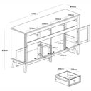 Ver imagem 2 de Buffet Antoine 4 Portas e 4 Gavetas Off White com Amendoa 149cm - 64444