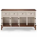 Ver imagem 3 de Buffet Antoine 4 Portas e 4 Gavetas Off White com Amendoa 149cm - 64444