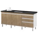 Ver imagem 1 de Gabinete para Pia 2 Metros Balcão 100% Mdf com Puxador em Alumínio Inteiro Chapa de 15mm Ultimas Uni