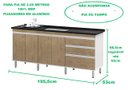 Ver imagem 3 de Gabinete para Pia 2 Metros Balcão 100% Mdf com Puxador em Alumínio Inteiro Chapa de 15mm Ultimas Uni