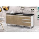 Ver imagem 2 de Gabinete para Pia 2 Metros Balcão 100% Mdf com Puxador em Alumínio Inteiro Chapa de 15mm Ultimas Uni