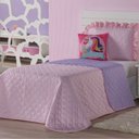 Ver imagem 1 de Kit Cobre Leito + Cortina Unicórnio Rosa Dupla Face Solteiro 04 Peças