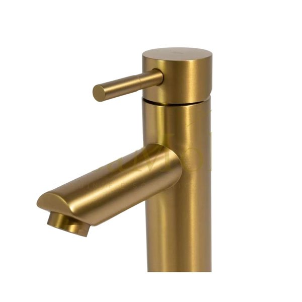 Torneira para Banheiro Baixa Dourada em Aço Inox Moderna - 2