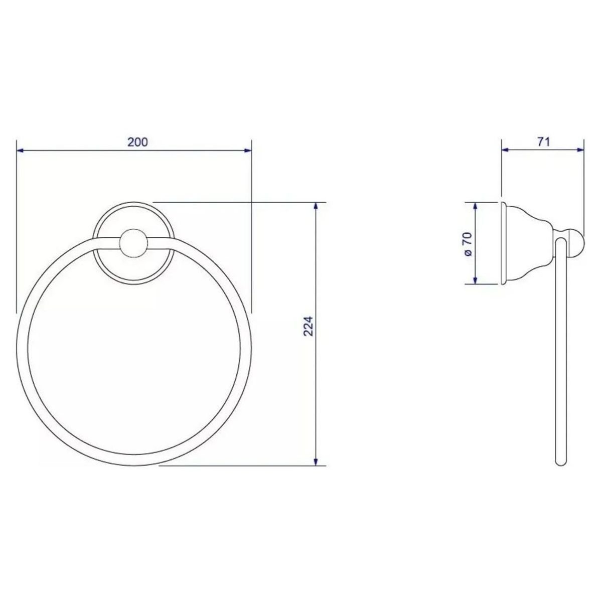 Porta Toalha Argola Belle Epoque Cinza / Crom Deca 2050.e.cr - 3