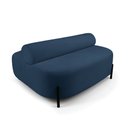 Ver imagem 5 de Sofá Sala Ilha Orgânico e 1 Poltrona 125cm Éden Pé Aço Preto Bouclê Azul E03 - D’Rossi