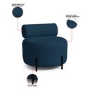 Ver imagem 4 de Sofá Sala Ilha Orgânico e 1 Poltrona 125cm Éden Pé Aço Preto Bouclê Azul E03 - D’Rossi